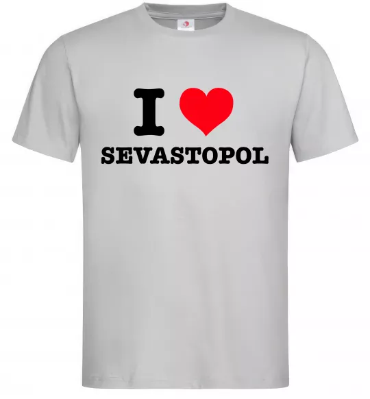 Чоловіча футболка I love Sevastopol Сірий фото
