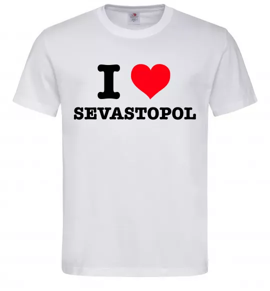 Чоловіча футболка I love Sevastopol Білий фото