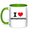 Чашка з кольоровою ручкою I love Sevastopol Лаймовий Чашка з кольоровою ручкою I love Sevastopol Лаймовий фото