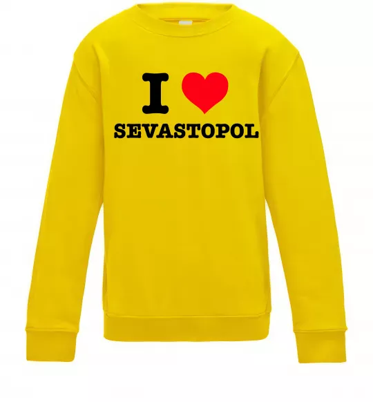 Детский Свитшот I love Sevastopol Солнечно желтый фото
