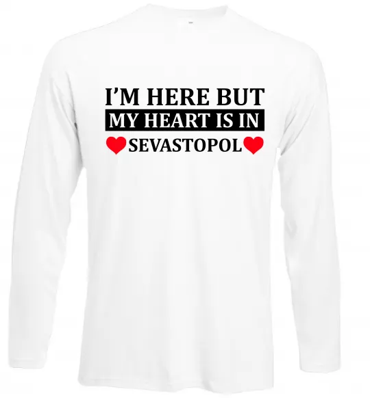 Лонгслив My heart in Sevastopol Белый фото