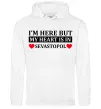 Мужская толстовка (худи) My heart in Sevastopol Белый фото