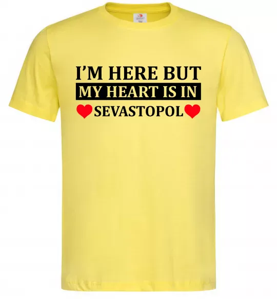 Чоловіча футболка My heart in Sevastopol Лимонний фото