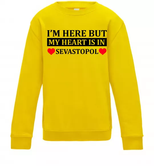 Детский Свитшот My heart in Sevastopol Солнечно желтый фото