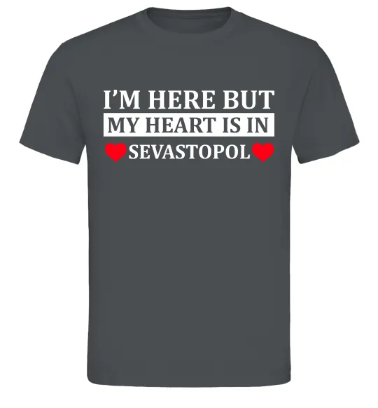 Чоловіча футболка My heart in Sevastopol Графіт фото