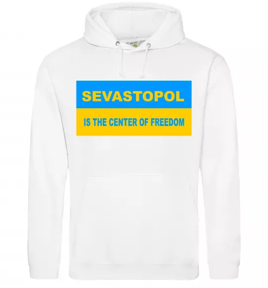 Чоловіча толстовка (худі) Sevastopol center of freedom Білий фото