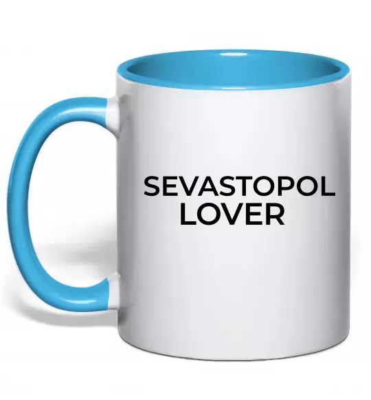 Чашка с цветной ручкой Sevastopol lover Голубой фото