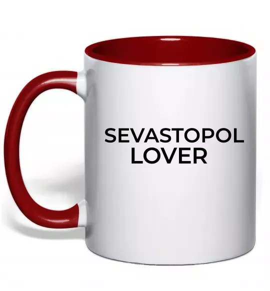 Чашка с цветной ручкой Sevastopol lover Красный фото