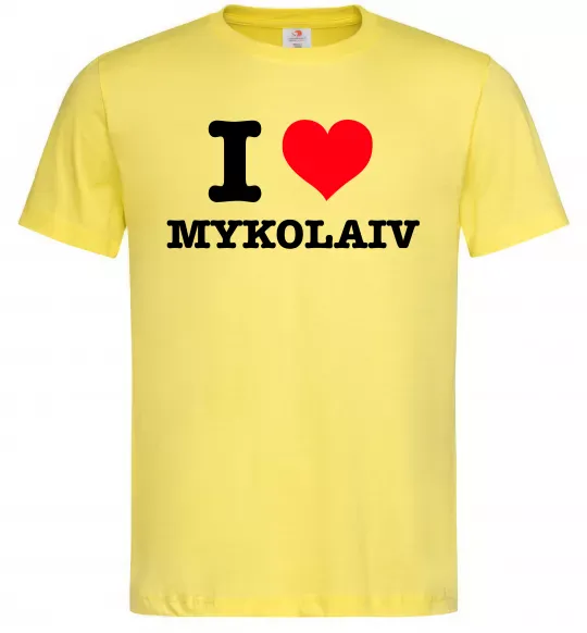 Чоловіча футболка I love Mykolaiv Лимонний фото