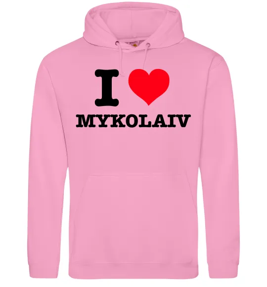 Чоловіча толстовка (худі) I love Mykolaiv Рожевий фото