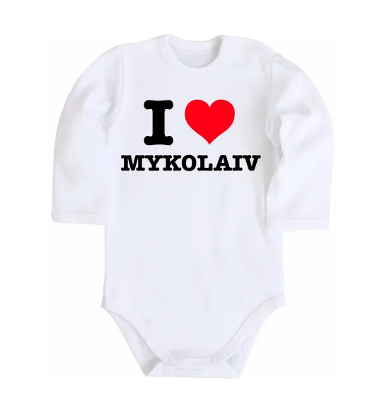 Детский боди I love Mykolaiv Белый фото