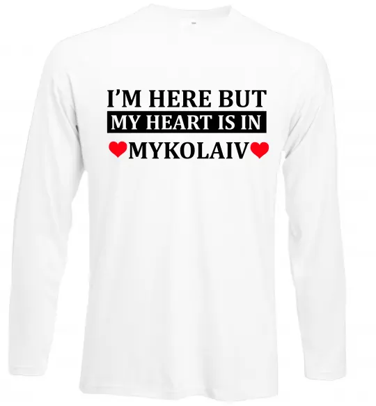 Лонгслів My heart in Mykolaiv Білий фото