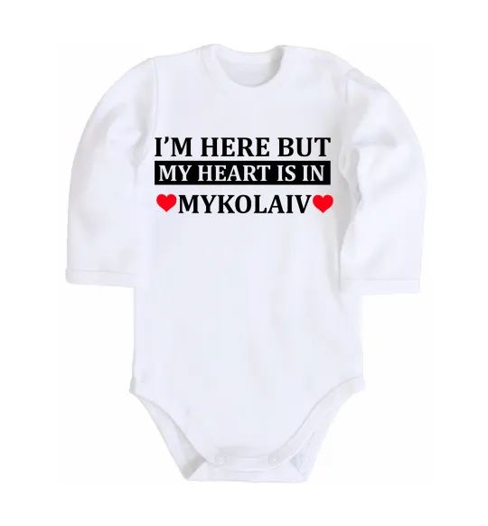 Дитячий бодік My heart in Mykolaiv Білий фото