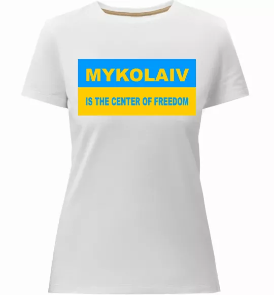 Женская премиум футболка Mykolaiv center of freedom Белый фото