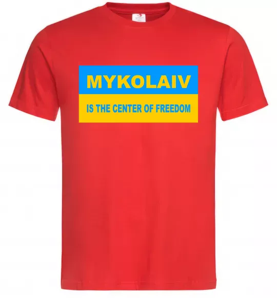Чоловіча футболка Mykolaiv center of freedom Червоний фото