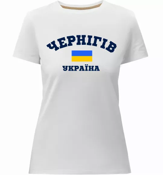 Женская премиум футболка Чернігів Україна Белый фото