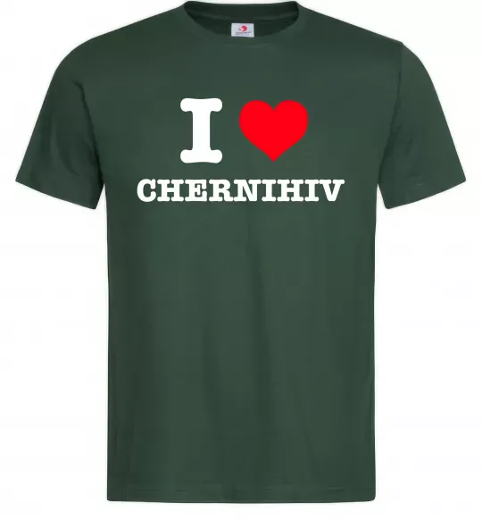 Чоловіча футболка I love Chernihiv Темно-зелений фото