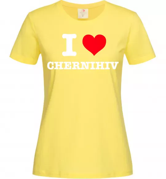 Женская футболка I love Chernihiv Лимонный фото