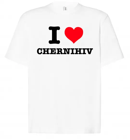 Футболка Оверсайз I love Chernihiv Белый фото