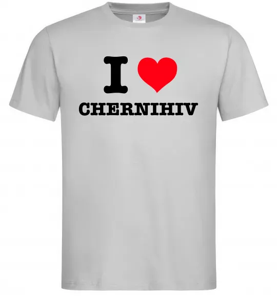 Чоловіча футболка I love Chernihiv Сірий фото