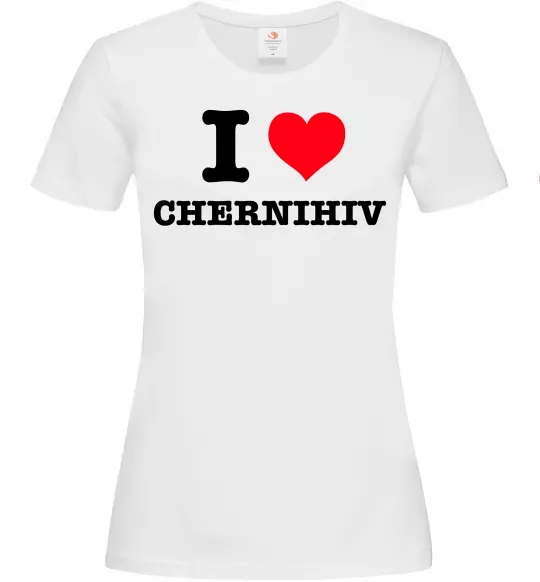 Женская футболка I love Chernihiv Белый фото
