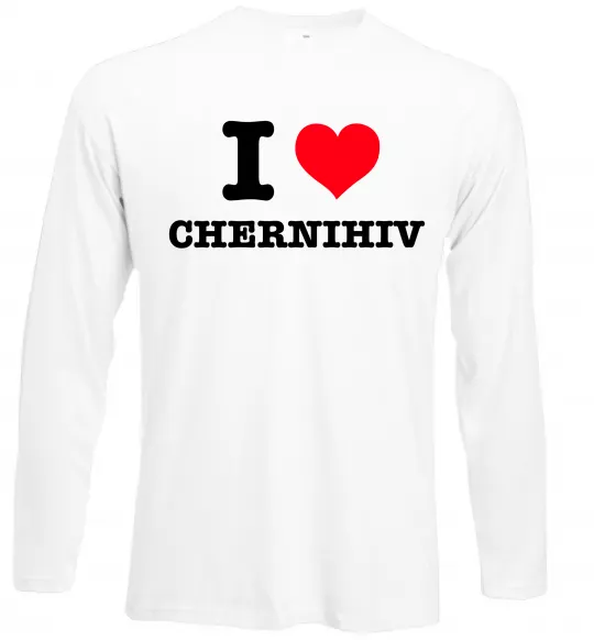 Лонгслів I love Chernihiv Білий фото