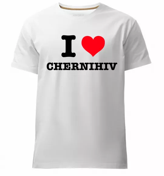Мужская премиум футболка I love Chernihiv Белый фото