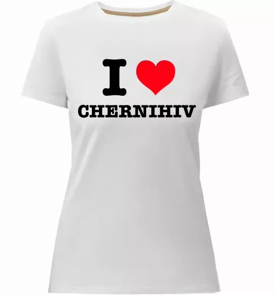 Жіноча преміум футболка I love Chernihiv Білий фото