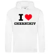Мужская толстовка (худи) I love Chernihiv Белый фото