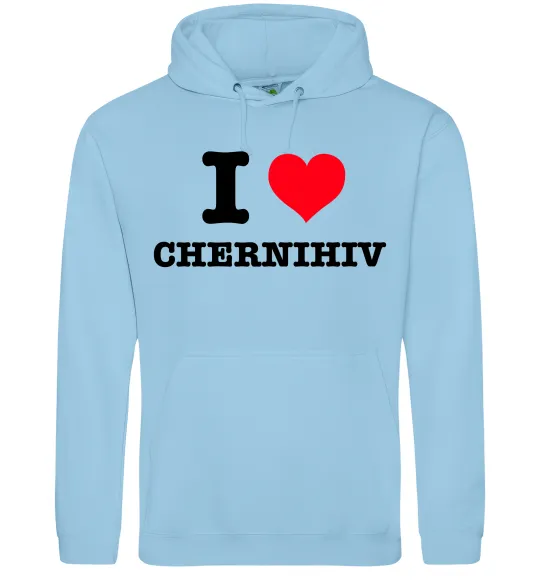 Мужская толстовка (худи) I love Chernihiv Голубой фото
