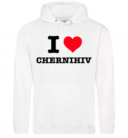 Женская толстовка (худи) I love Chernihiv Белый фото