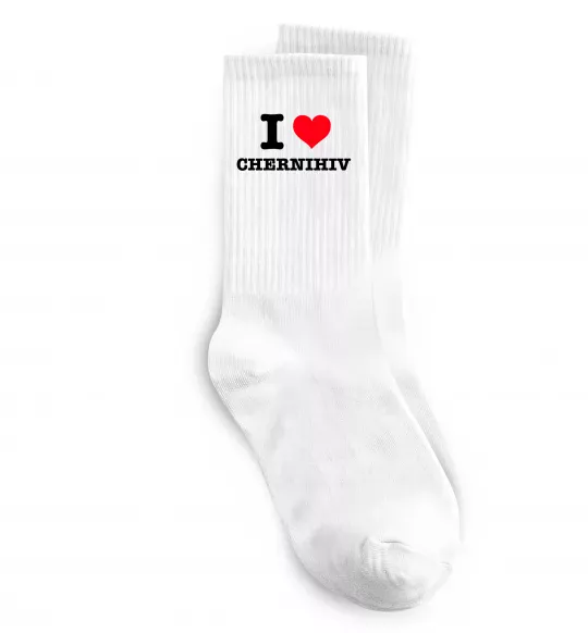 Шкарпетки I love Chernihiv Білий фото