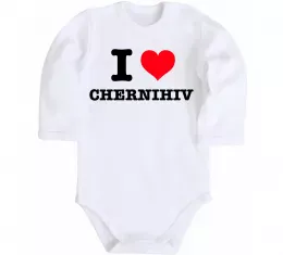 Детский боди I love Chernihiv Белый фото