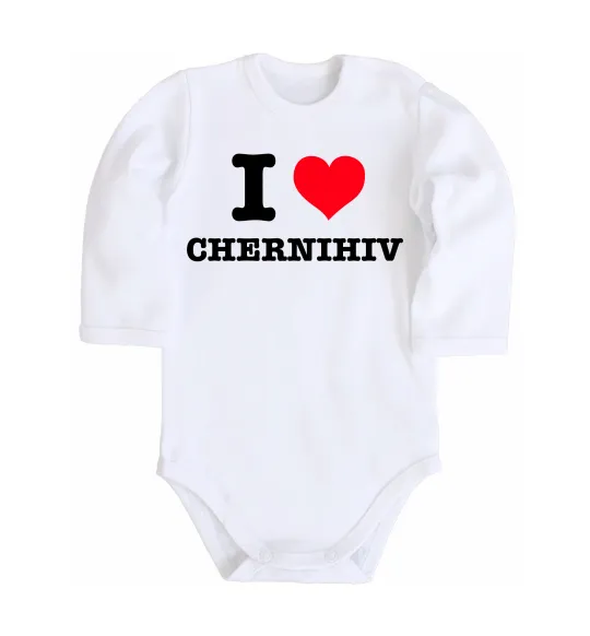 Дитячий бодік I love Chernihiv Білий фото