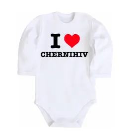 Дитячий бодік I love Chernihiv Білий фото