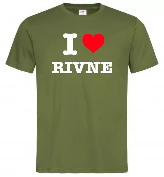 Мужская футболка I love Rivne Оливковый фото