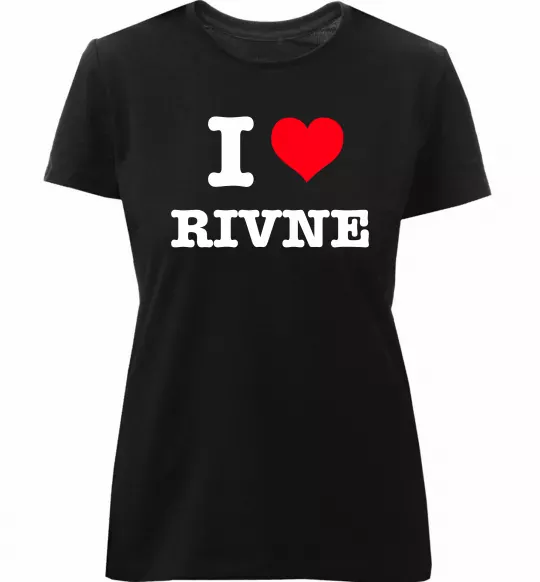 Жіноча преміум футболка I love Rivne Чорний фото