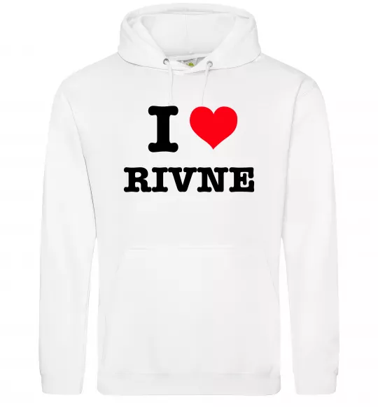 Чоловіча толстовка (худі) I love Rivne Білий фото
