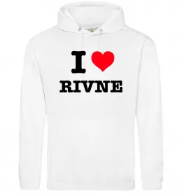 Чоловіча толстовка (худі) I love Rivne Білий фото