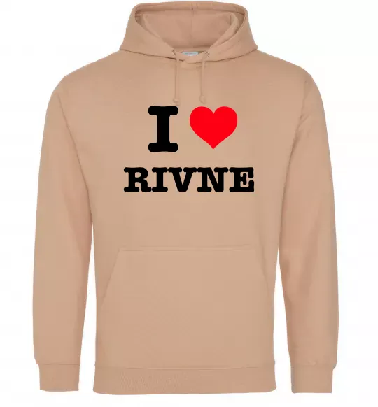 Чоловіча толстовка (худі) I love Rivne Пісочний фото