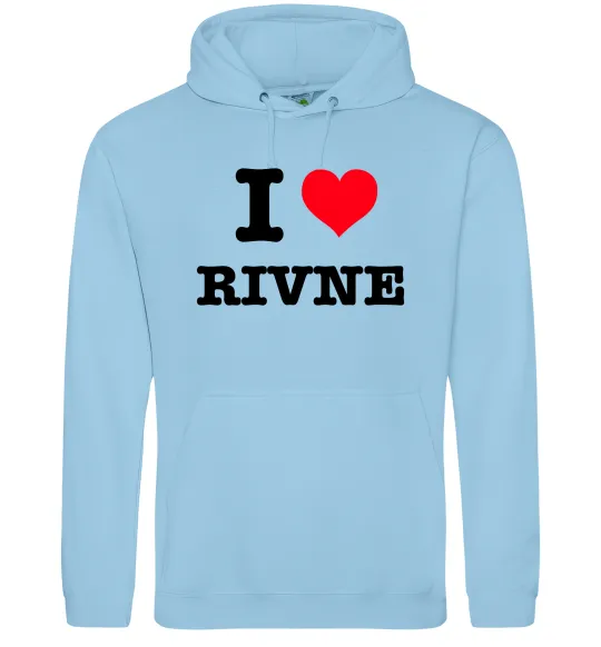 Чоловіча толстовка (худі) I love Rivne Блакитний фото