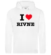 Жіноча толстовка (худі) I love Rivne Білий фото