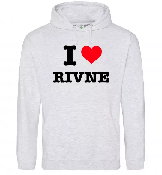 Жіноча толстовка (худі) I love Rivne Сірий меланж фото