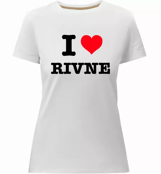 Жіноча преміум футболка I love Rivne Білий фото
