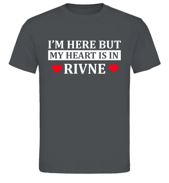 Чоловіча футболка My heart in Rivne Графіт фото