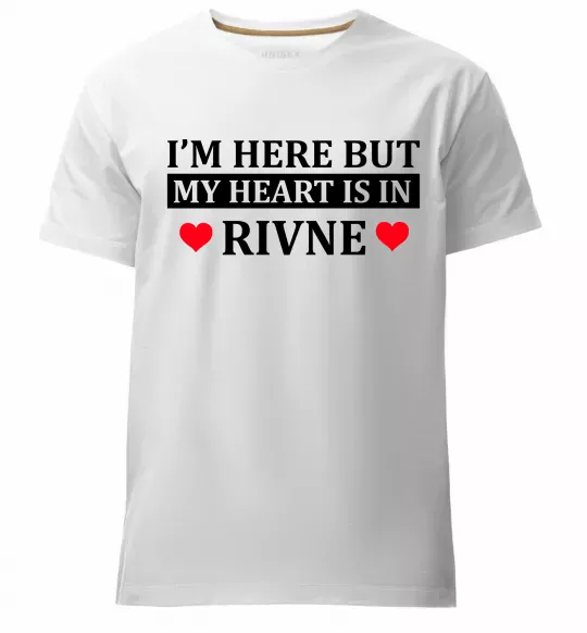 Мужская премиум футболка My heart in Rivne Белый фото