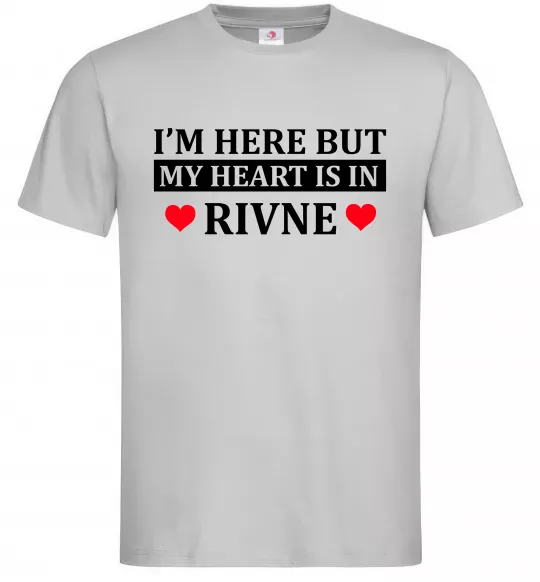 Чоловіча футболка My heart in Rivne Сірий фото
