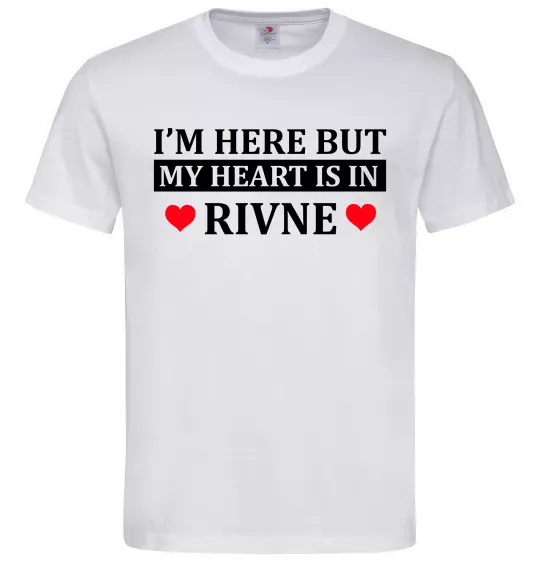 Чоловіча футболка My heart in Rivne Білий фото