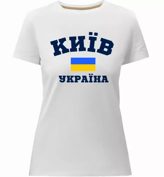 Женская премиум футболка Київ Україна Белый фото