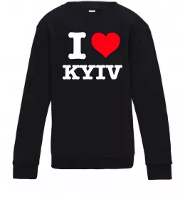 Детский Свитшот I love Kyiv Черный фото